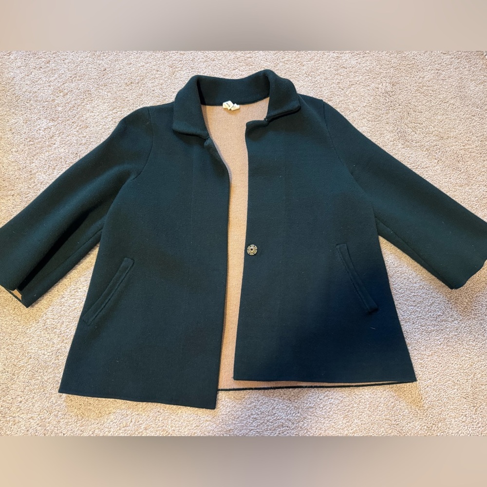Moth by Anthropologie cropped green sweater jacket small